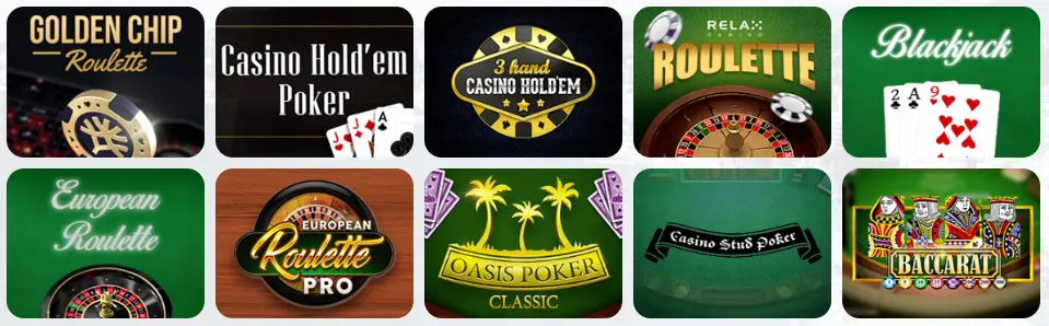 Jeux de table au WILD SULTAN CASINO